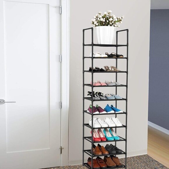 NEW 10 Tiers Shoe Rack 20-25 Pairs Sturdy Shoe Shelf - Picture 7 of 9